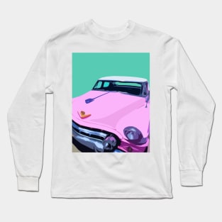 Pink Retro Car Long Sleeve T-Shirt